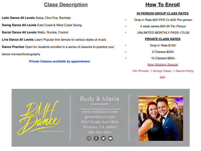 in person group classes info