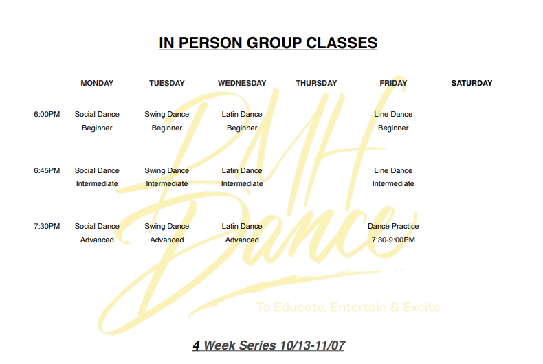 in person group classes