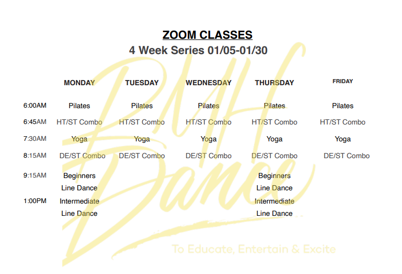 zoom classes january